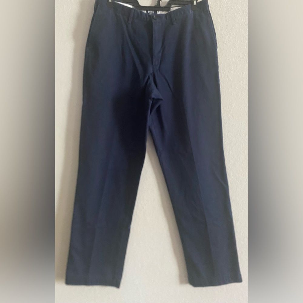 Lands’ End Men's Navy Pants Traditional Fit Chino Business Casual SZ 37